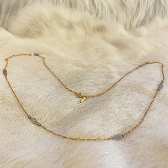 VINtage Sarah Coventry Dainty Mixed Metal Necklace Chain Satellite Signed 6777 - Picture 3 of 8